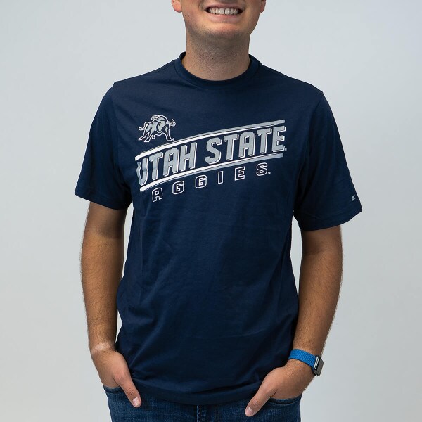 Navy, Utah State, Aggies, Aggie Bull, T-Shirt, Men's